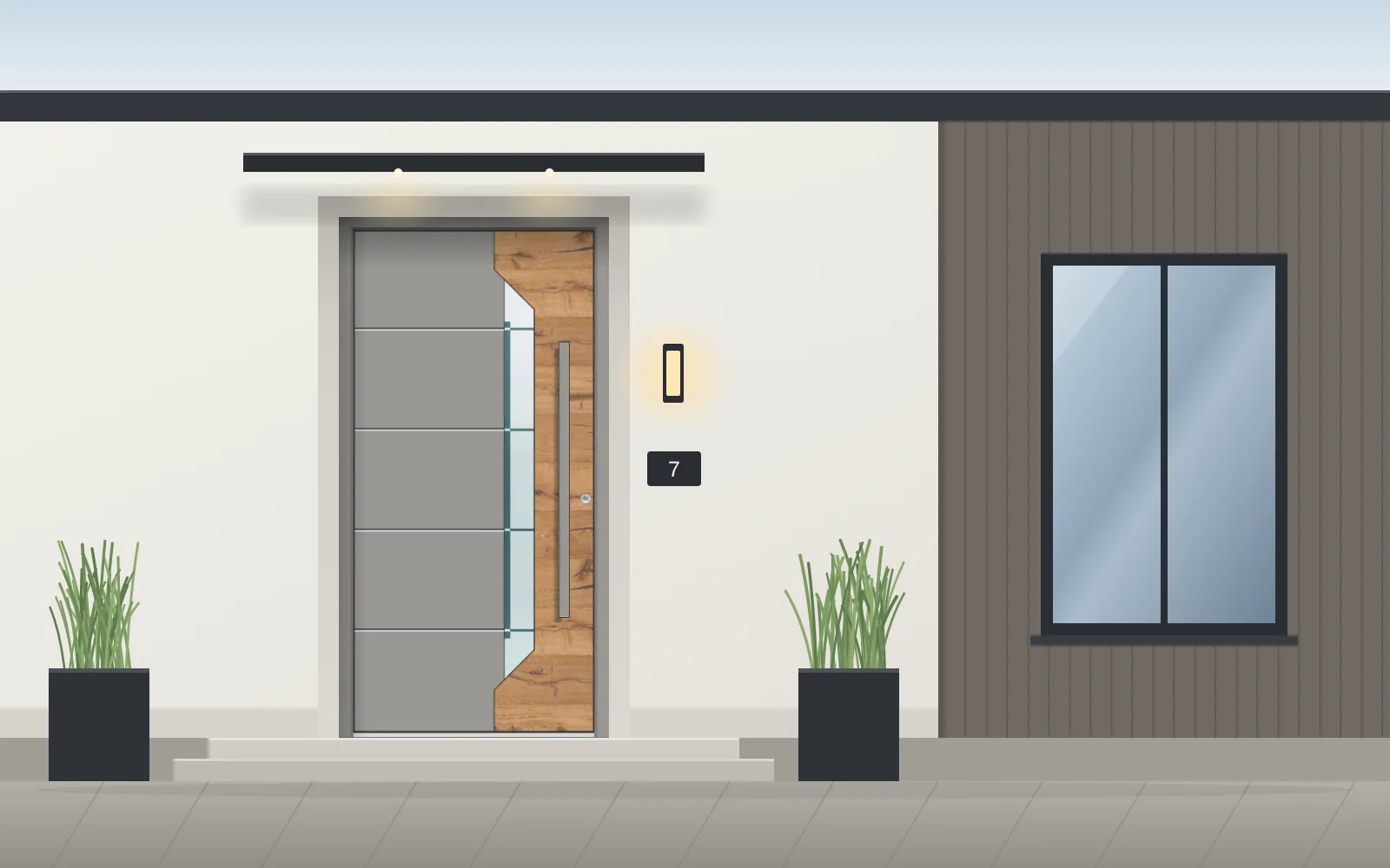 Inotherm AGE 1203 eingebaut in einer Hausfassade, Visualisierung