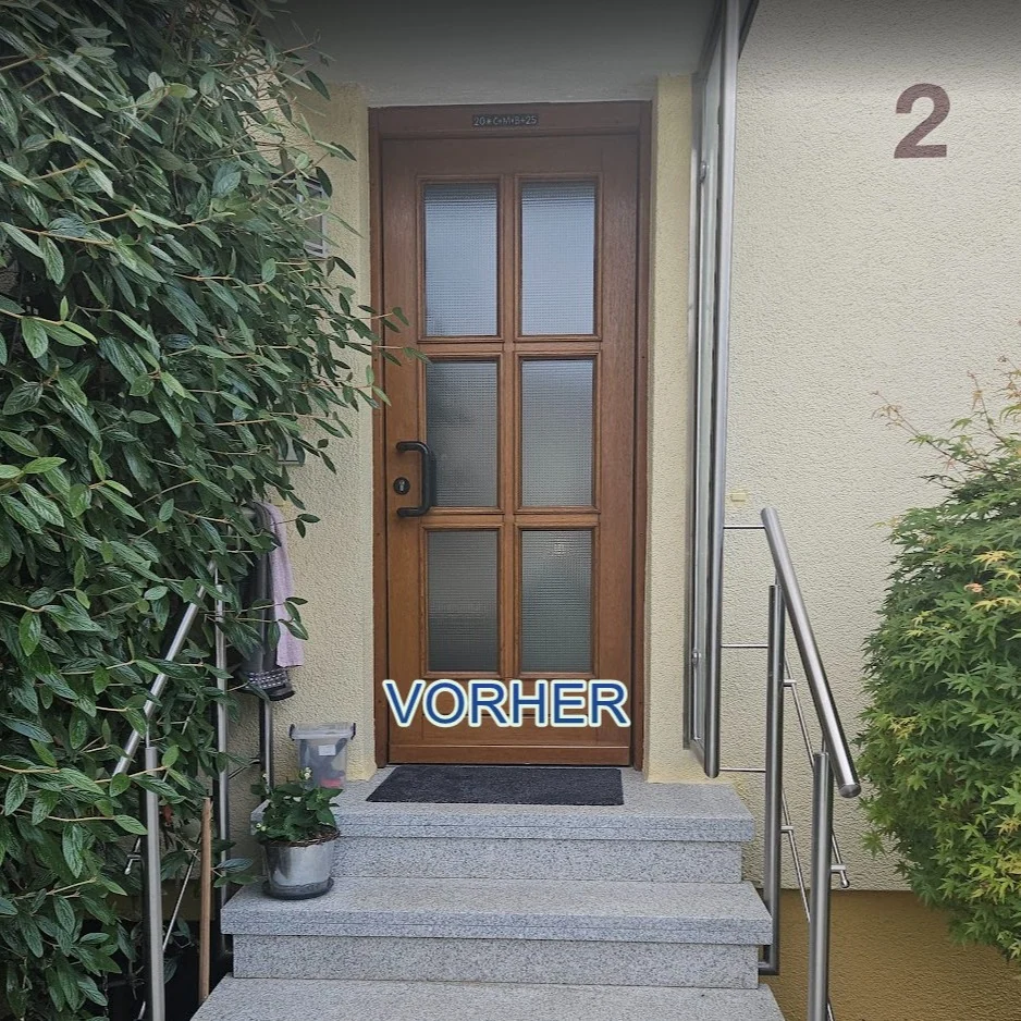 Neue Haustür im bestehenden Altbaueingang – Ansicht 2