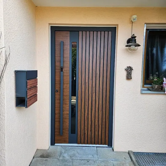 Holzdekor-Tür mit Glasstreifen (Sanierung)
