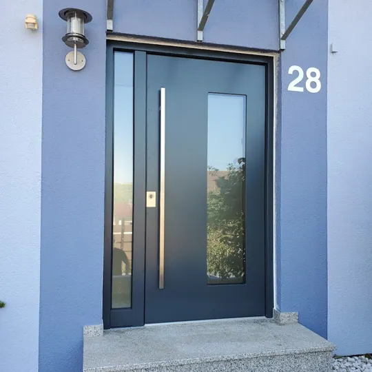 Inotherm AGE · Anthrazit mit Glasfeld und Seitenteil, Glasvordach